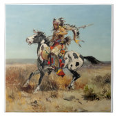“Dakota Chief” Westerse kunst van Charles M Russel Tegeltje (Voorkant)