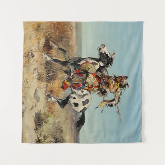 “Dakota Chief” Westerse kunst van Charles M Russel Wandkleed (Voorkant (horizontaal))