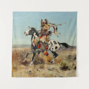 “Dakota Chief” Westerse kunst van Charles M Russel Wandkleed