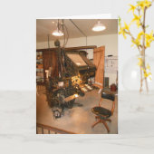 "Dakota Village Printing Press" Verjaardagskaart Kaart (Gele Bloem)