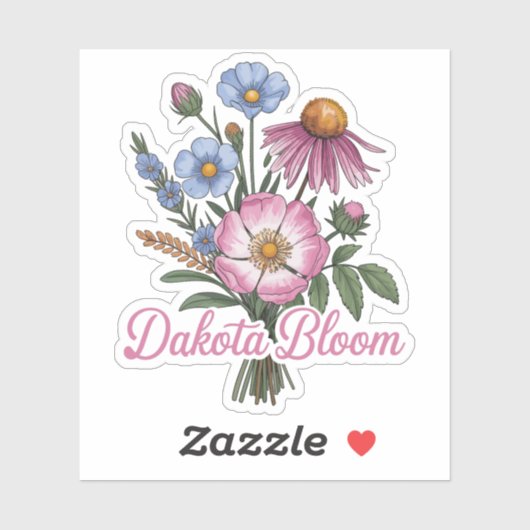 Dakota Wilde Bloem – Boho Bloemrijke Prairie Desi Sticker (Vel)