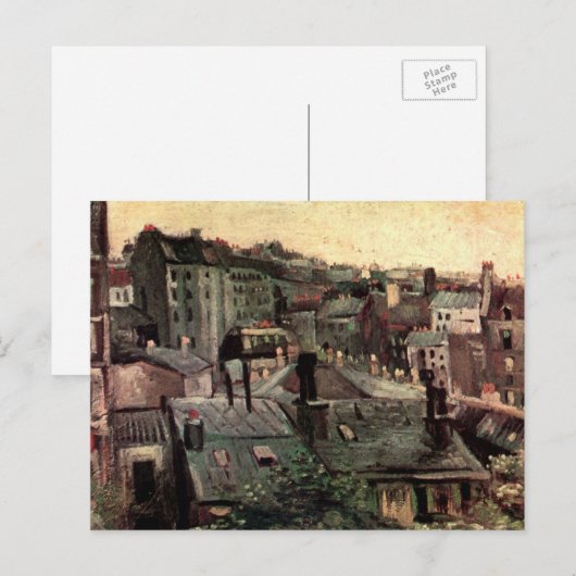 Dakpannen en dakbekkens van Vincent van Gogh Briefkaart (Voorkant / Achterkant)