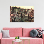 Dakpannen en dakbekkens van Vincent van Gogh Canvas Afdruk (Insitu (Woonkamer))