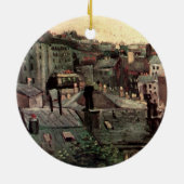 Dakpannen en dakbekkens van Vincent van Gogh Keramisch Ornament (Achterkant)