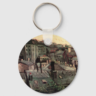 Dakpannen en dakbekkens van Vincent van Gogh Sleutelhanger
