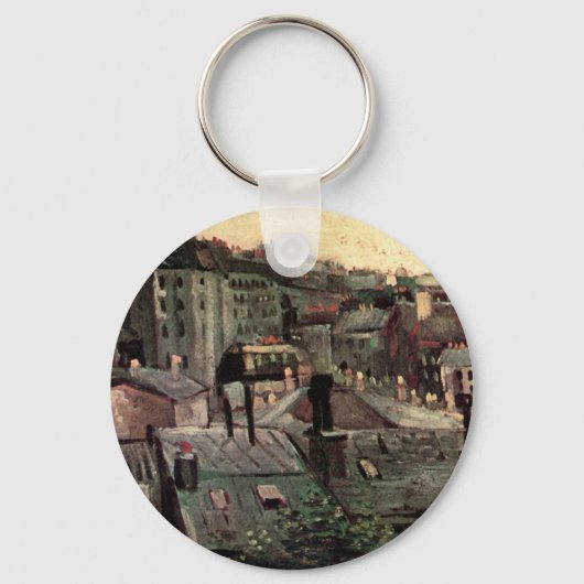 Dakpannen en dakbekkens van Vincent van Gogh Sleutelhanger (Voorkant)