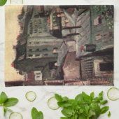 Dakpannen en dakbekkens van Vincent van Gogh Theedoek (Gevouwen)