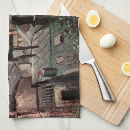 Dakpannen en dakbekkens van Vincent van Gogh Theedoek (Quarter Fold)