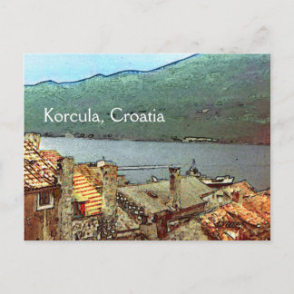 Dakpannen in Korcula Briefkaart