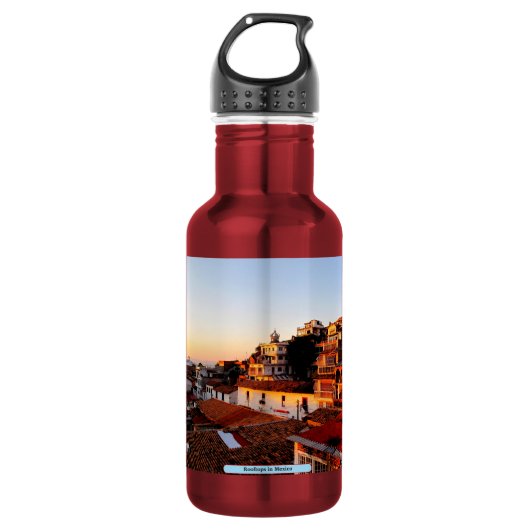 Dakpannen in Mexico Waterfles (Voorkant)
