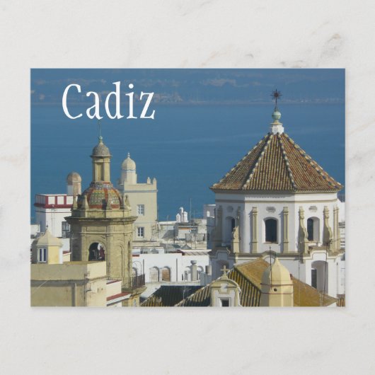 Dakpannen, mediterraan Zee, Cadiz, Spanje Briefkaart (Voorkant)