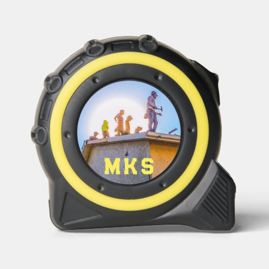 Dakpannen op een Dakbandmaat Rolmaat (Voorkant)