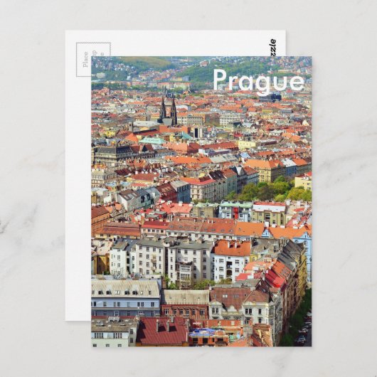 Dakpannen van de Kaart van Prague Post (Voorkant / Achterkant)