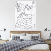 Dakpannen van Parijs, Frankrijk Canvas Afdruk (Insitu (Slaapkamer))