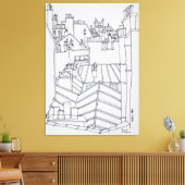 Dakpannen van Parijs, Frankrijk Canvas Afdruk (Insitu (Woonkamer))