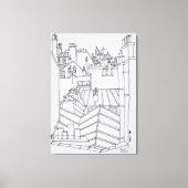 Dakpannen van Parijs, Frankrijk Canvas Afdruk (Voorkant)