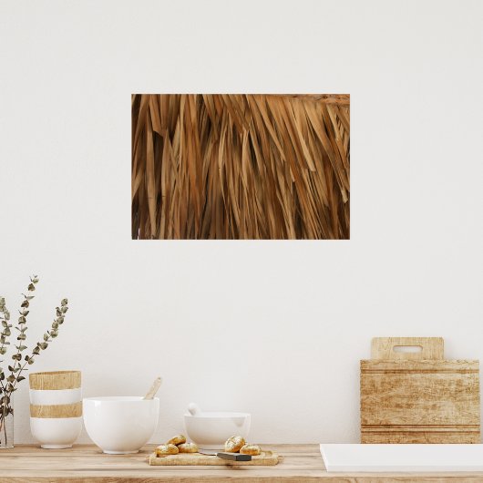 dakpatroon met bruine schijfjes poster (Keuken)