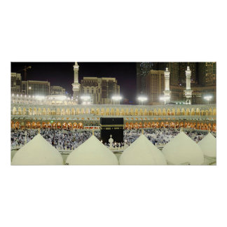 Dakperspectief van Hajj-pelgrims bij de Kaaba, Mek Perfect Poster