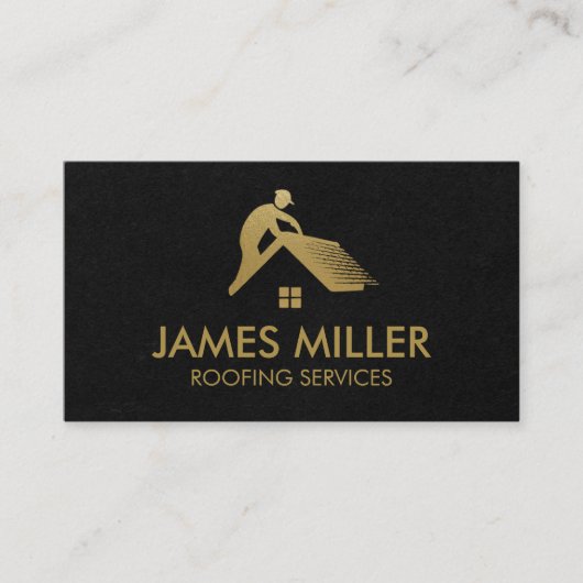 Dakreiniging Reparatie Bouw Goot Goud Visitekaartje (Voorkant)