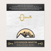 Dakterras Stad Logo | Leer | Skelet Sleutel Visitekaartje (Buitenkant ongevouwen)