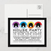 Daktoppictogrammen, uitnodiging van de Housewarmin Briefkaart (Voorkant / Achterkant)