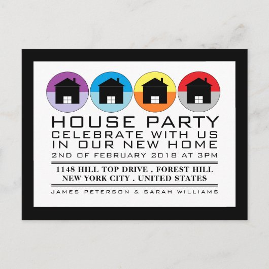 Daktoppictogrammen, uitnodiging van de Housewarmin Briefkaart (Voorkant)