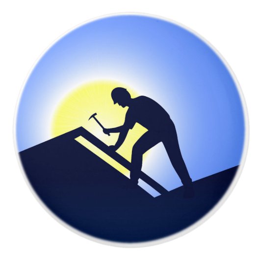 Dakwerkers Keramische Knop (Voorkant)