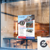 Dakwerkservices op maat raamsticker (Cafe Raam)