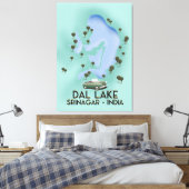 Dal Lake,Srinagar,India reisposter Kaart Canvas Afdruk (Insitu (Slaapkamer))