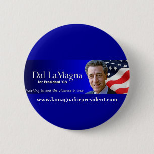 Dal LaMagna voor President campagneknop. Ronde Button 5,7 Cm