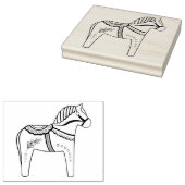 Dala folk horse, black folk horse contour rubberstempel (Gestempeld)