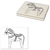 Dala folk horse, black folk horse contour rubberstempel (Gestempeld)