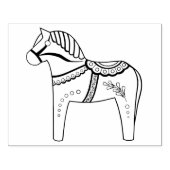 Dala folk horse, black folk horse contour rubberstempel (Afrduk)