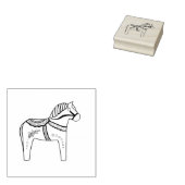Dala folk horse, black folk horse contour rubberstempel (Gestempeld)
