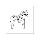 Dala folk horse, black folk horse contour rubberstempel (Afrduk)