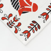 Dala folk horse, Nordic/Norwegian, white/red Fleece Deken (Hoek)