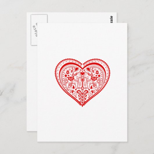 Dala Heart Briefkaart (Voorkant / Achterkant)