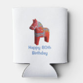 Dala Horse 80th Birthday Koelbox Blikjeskoeler (Achterkant)