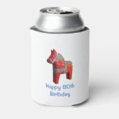 Dala Horse 80th Birthday Koelbox Blikjeskoeler (Blikje Achterkant)