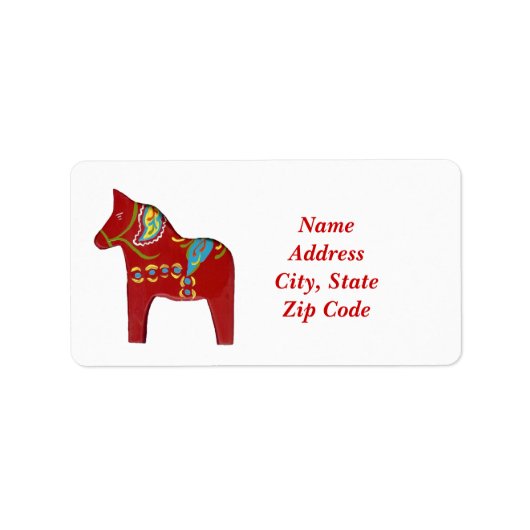 Dala Horse Adresetiketten Etiket (Voorkant)