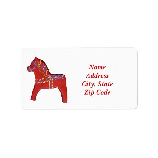 Dala Horse Adresetiketten Etiket (Voorkant)