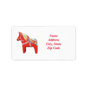 Dala Horse Adresetiketten Etiket (Voorkant)