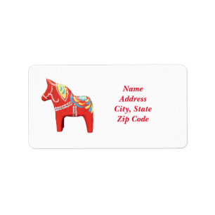 Dala Horse Adresetiketten Etiket