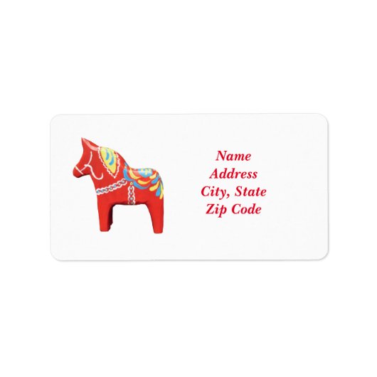 Dala Horse Adresetiketten Etiket (Voorkant)