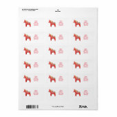 Dala Horse Adresetiketten Etiket (Full Sheet)