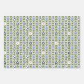 Dala Horse and Floral Swedish Folk Art Pattern Inpakpapier Vel (Voorkant)