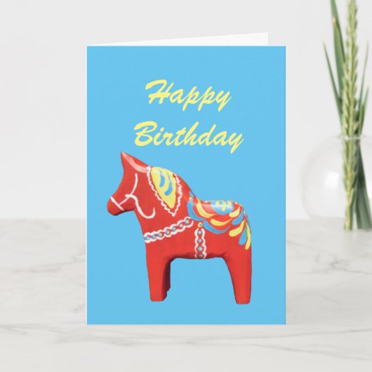 Dala Horse Birthday Kaart (Voorkant)
