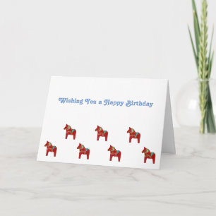 Dala Horse Birthday Kaart