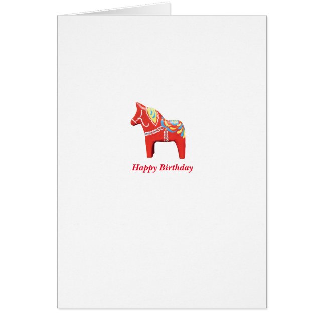 Dala Horse Birthday Kaart (Voorkant)