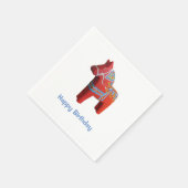 Dala Horse Birthday Paper Napkins Servetten (Hoek)